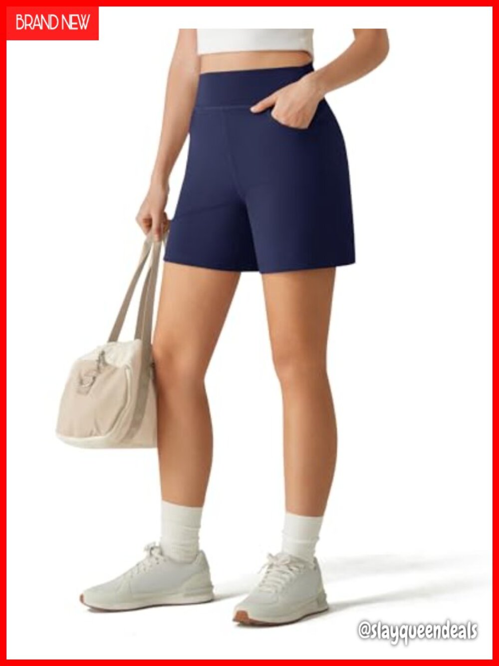 Women's Sweatshorts High Rise Pull On Side Pockets Yoga Workout Casual